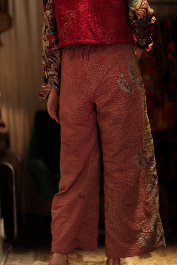 LENA KANTHA TROUSERS STRAWBERRY - sustainably made MOMO NEW YORK sustainable clothing, slow fashion