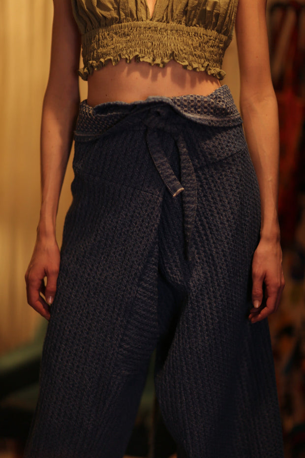 LUKE DENIM FISHERMAN TROUSERS - sustainably made MOMO NEW YORK sustainable clothing, denim slow fashion