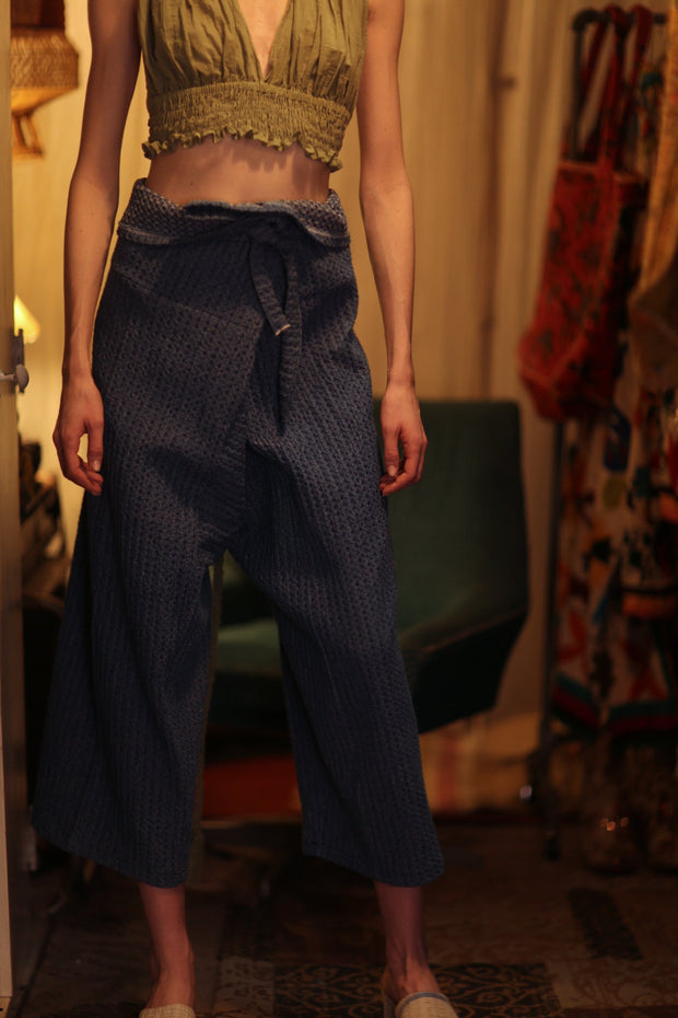 LUKE DENIM FISHERMAN TROUSERS - sustainably made MOMO NEW YORK sustainable clothing, denim slow fashion