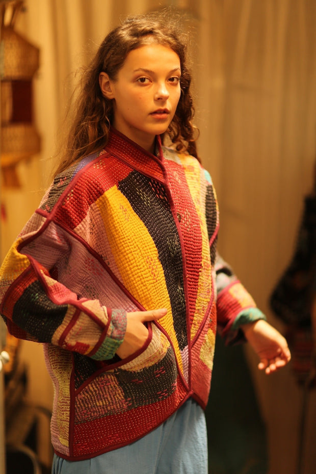 OWEN KANTHA BOMBER JACKET - sustainably made MOMO NEW YORK sustainable clothing, bomber slow fashion