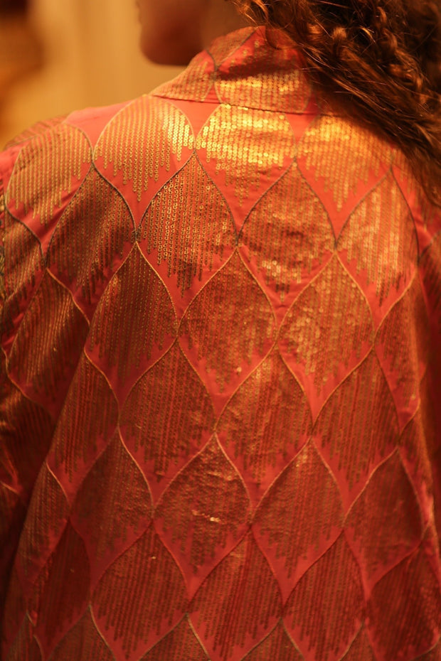 PINK SEQUIN KIMONO ARABELLA - sustainably made MOMO NEW YORK sustainable clothing, kimono slow fashion