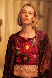PLEATED THAI SILK KIMONO - sustainably made MOMO NEW YORK sustainable clothing, handmade slow fashion