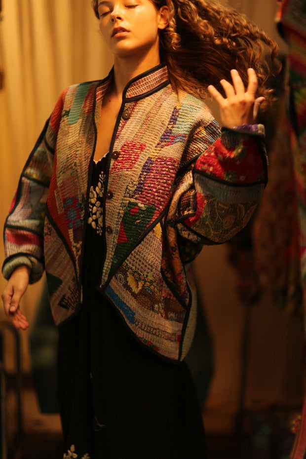 RIKU KANTHA BOMBER JACKET - sustainably made MOMO NEW YORK sustainable clothing, bomber slow fashion