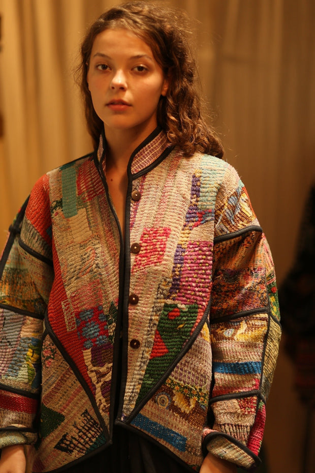 RIKU KANTHA BOMBER JACKET - sustainably made MOMO NEW YORK sustainable clothing, bomber slow fashion