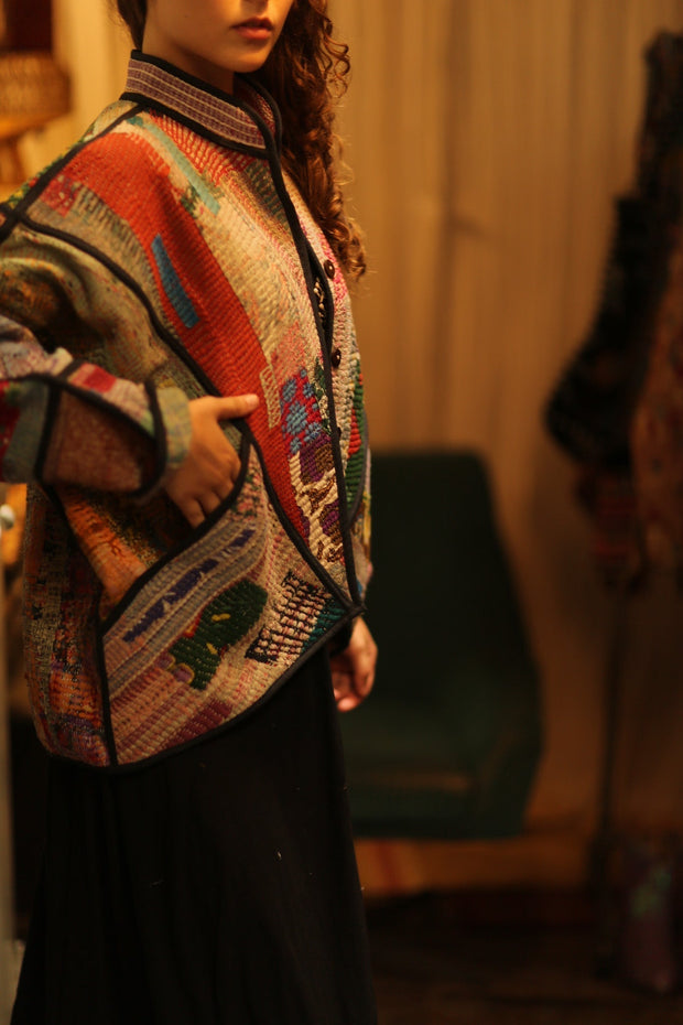 RIKU KANTHA BOMBER JACKET - sustainably made MOMO NEW YORK sustainable clothing, bomber slow fashion