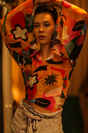 SILK WRAP TOP AURELIA SYDNEY - sustainably made MOMO NEW YORK sustainable clothing, new slow fashion