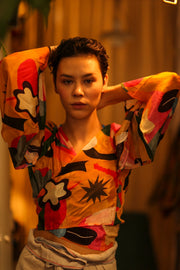 SILK WRAP TOP - sustainably made MOMO NEW YORK sustainable clothing, bestseller slow fashion