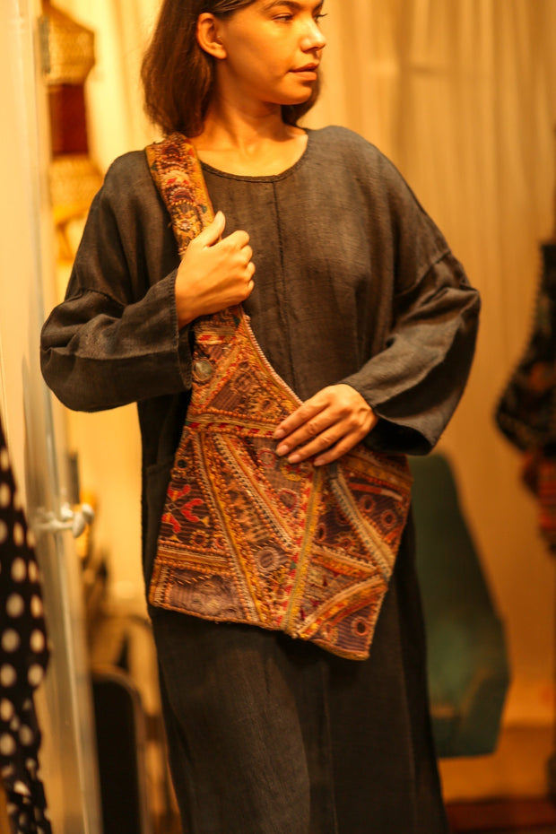 TAHNEE EMBROIDERED BAG - sustainably made MOMO NEW YORK sustainable clothing, bag slow fashion