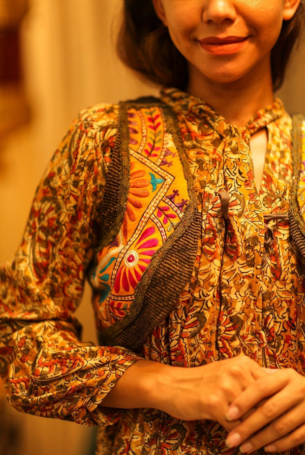 TENZIN HANDMADE EMBROIDERED GILET - sustainably made MOMO NEW YORK sustainable clothing, Coat slow fashion