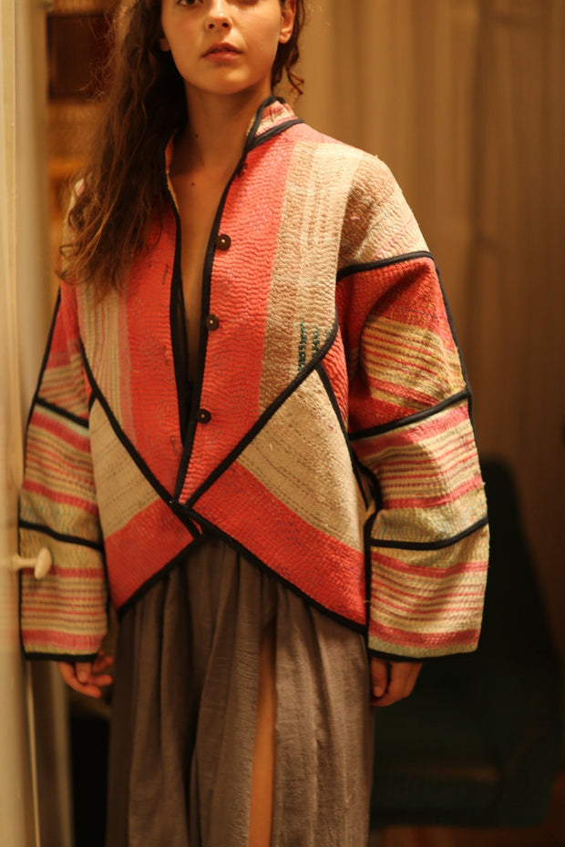 THEO KANTHA BOMBER JACKET - sustainably made MOMO NEW YORK sustainable clothing, bomber slow fashion