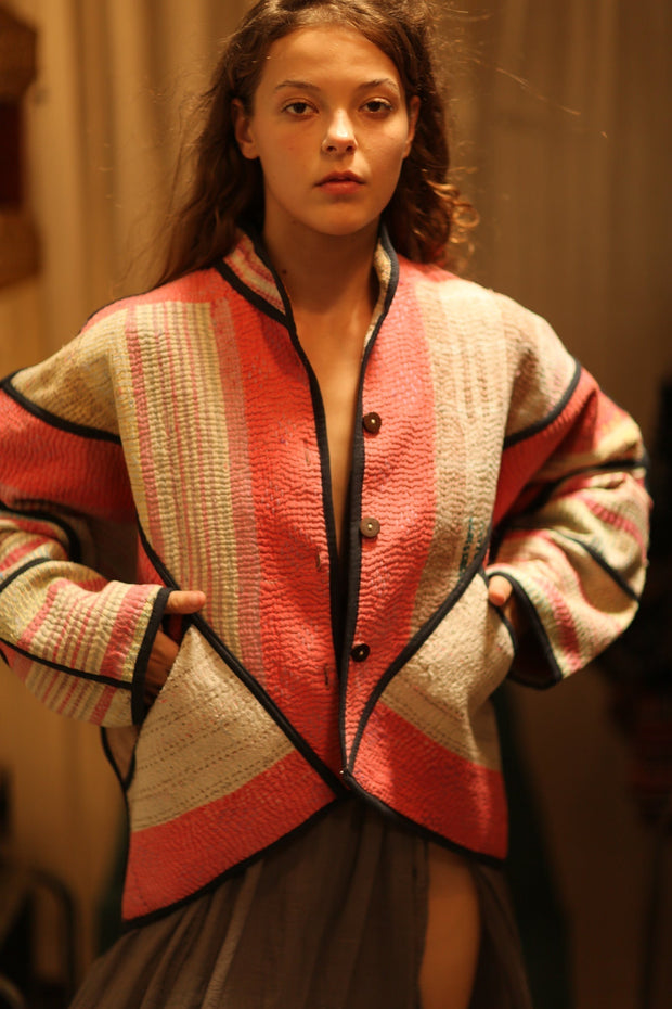 THEO KANTHA BOMBER JACKET - sustainably made MOMO NEW YORK sustainable clothing, bomber slow fashion