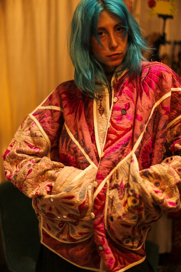 VINTAGE ANTIQUE FABRIC JACKET DEFNE - sustainably made MOMO NEW YORK sustainable clothing, bestseller slow fashion