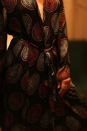 XL WING KIMONO PINA BLACK CIRCLE - sustainably made MOMO NEW YORK sustainable clothing, kimono slow fashion