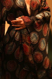 XL WING KIMONO PINA BLACK CIRCLE - sustainably made MOMO NEW YORK sustainable clothing, kimono slow fashion