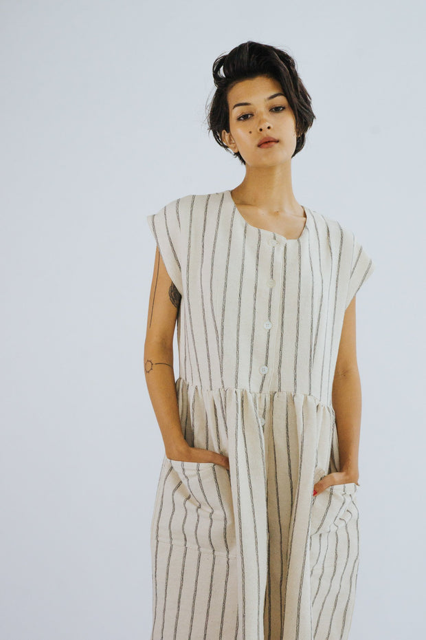 COTTON DRESS HEIDI - sustainably made MOMO NEW YORK sustainable clothing, kaftan slow fashion