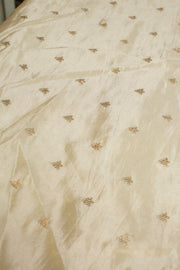 CREAM EMBROIDERED SILK B32-42 - sustainably made MOMO NEW YORK sustainable clothing, fabric slow fashion