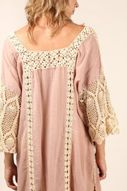 CROCHET KAFTAN HANNELI - sustainably made MOMO NEW YORK sustainable clothing, crochet slow fashion