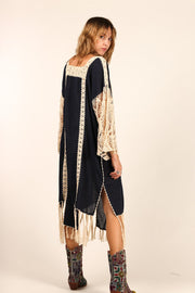 CROCHET KAFTAN HANNELI - sustainably made MOMO NEW YORK sustainable clothing, crochet slow fashion