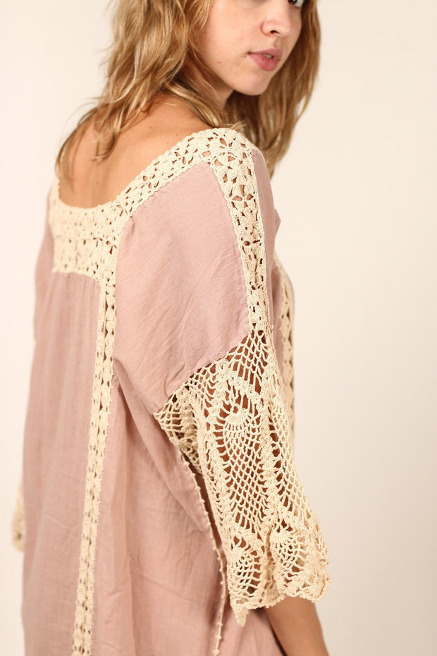 CROCHET KAFTAN HANNELI - sustainably made MOMO NEW YORK sustainable clothing, crochet slow fashion