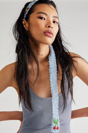 CROCHET TRUE LOVE HEADBAND - sustainably made MOMO NEW YORK sustainable clothing, crochet slow fashion