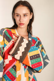 EMBROIDERED PATCHWORK KIMONO HILO - sustainably made MOMO NEW YORK sustainable clothing, slow fashion