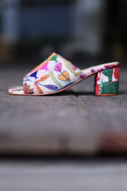 EMBROIDERED PATCHWORK MULES LULU - sustainably made MOMO NEW YORK sustainable clothing, mules slow fashion