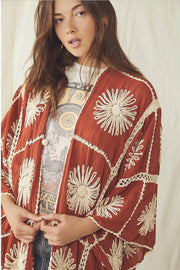 FLORA HAND CROCHET KIMONO - sustainably made MOMO NEW YORK sustainable clothing, crochet slow fashion