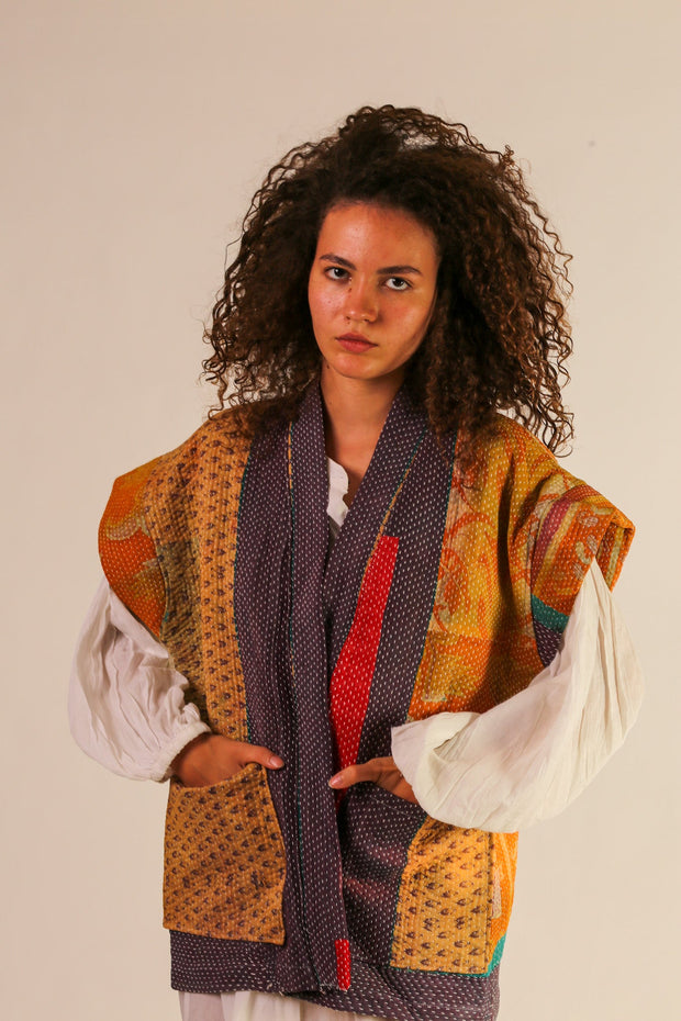 KANTHA VINTAGE QUILT ASSO - sustainably made MOMO NEW YORK sustainable clothing, slow fashion