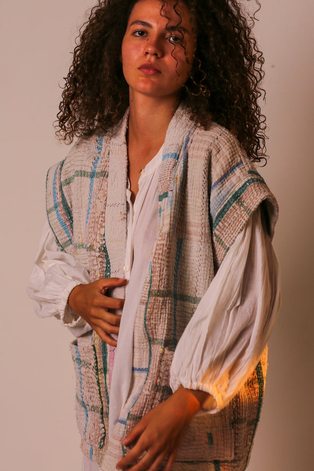 VINTAGE COTTON VEST WUISA - sustainably made MOMO NEW YORK sustainable clothing, slow fashion