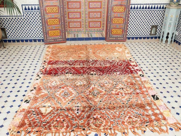 vintage moroccan rug from Beni mguild, berber handmade area rug - sustainably made MOMO NEW YORK sustainable clothing, rug slow fashion