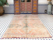 Vintage moroccan rug from Beni mguild, berber handmade area rug - sustainably made MOMO NEW YORK sustainable clothing, rug slow fashion